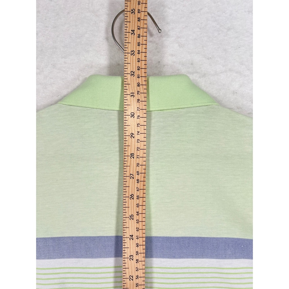 Vintage Ralph Lauren Polo Shirt Mens XL Lime Green Striped Short Sleeve Y2K - Picture 9 of 11